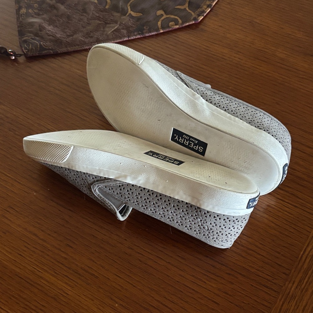 Sperry Women's Perforated Gray Slip-On Sneakers - Picture 4 of 4
